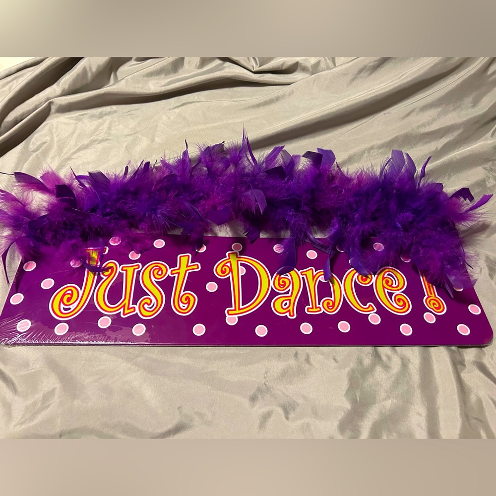 Purple Boa  'Just Dance' Feathered Sign #gift